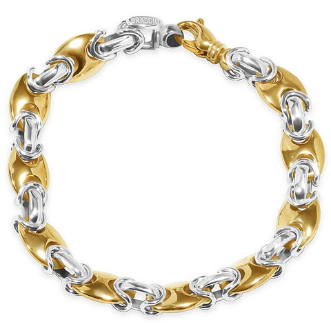 Men's Link 14k Gold (56gram) or Platinum (90gram) 9mm Bracelet 8.5"