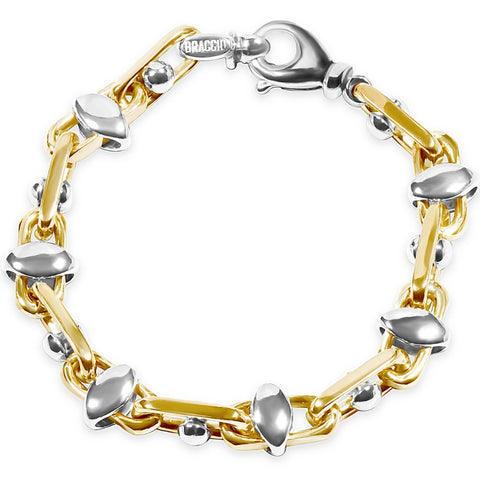 Men's Link 14k Gold (56gram) or Platinum (90gram) 7-12mm Bracelet 8.5"