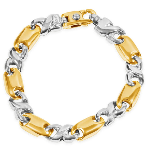 Men's Link 14k Gold (65gram) or Platinum (105gram) 9.5mm Bracelet 8.5"