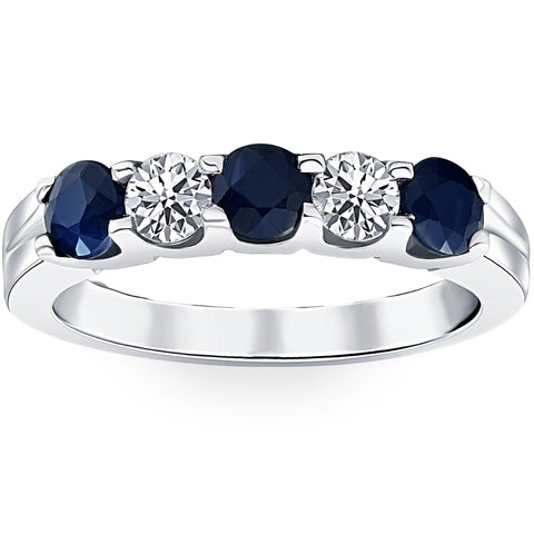 Art Deco Style White Topaz / Genuine Blue Sapphire Ring - Sterling Silver -  FR-61-S-WT